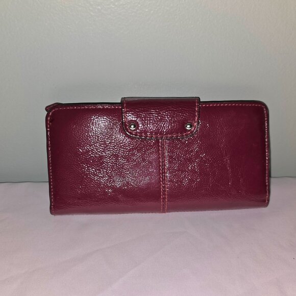 Limited Edition Coach Ashley Patent Leather Slim Envelope Button Snap Wallet - Picture 3 of 5